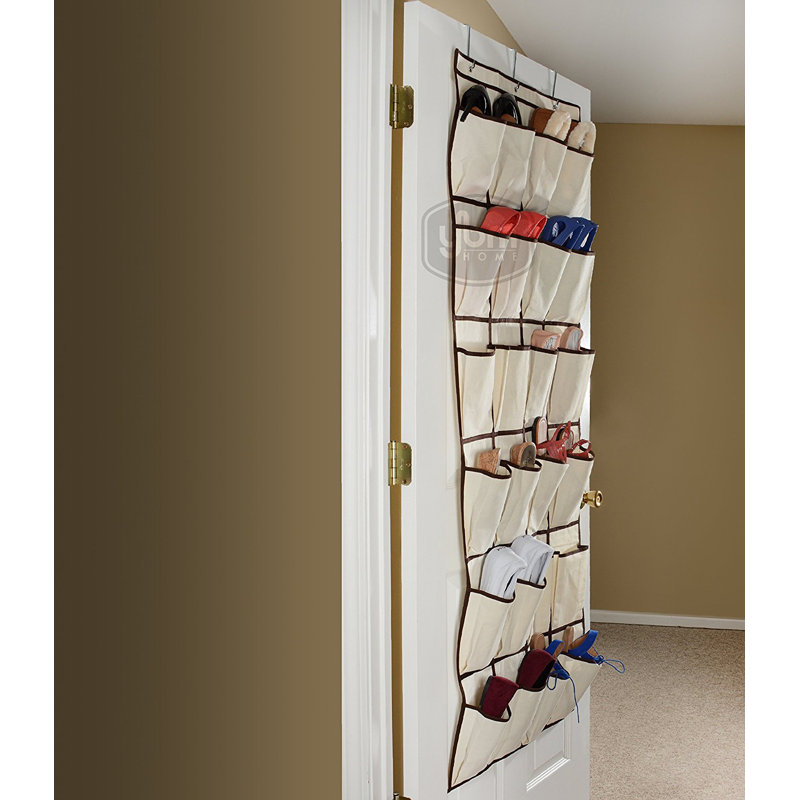 Rebrilliant Pocket Fabric Storage Rack 12 Pair Hanging Shoe Organizer